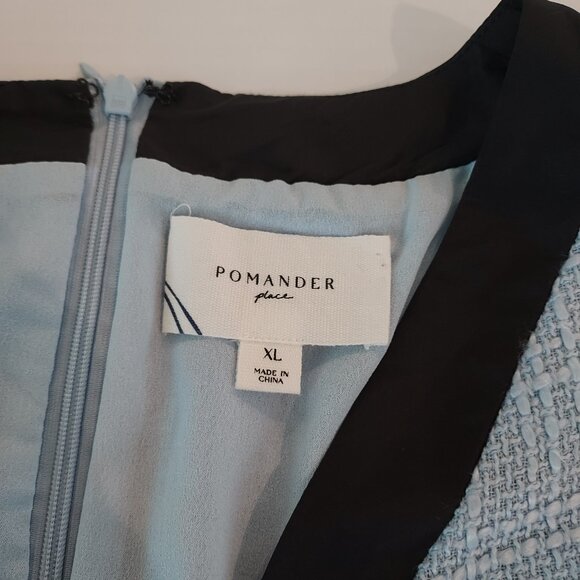Pomander Place Light Blue Coco Tweed Bow Dress Size XL NWOT - Picture 8 of 11
